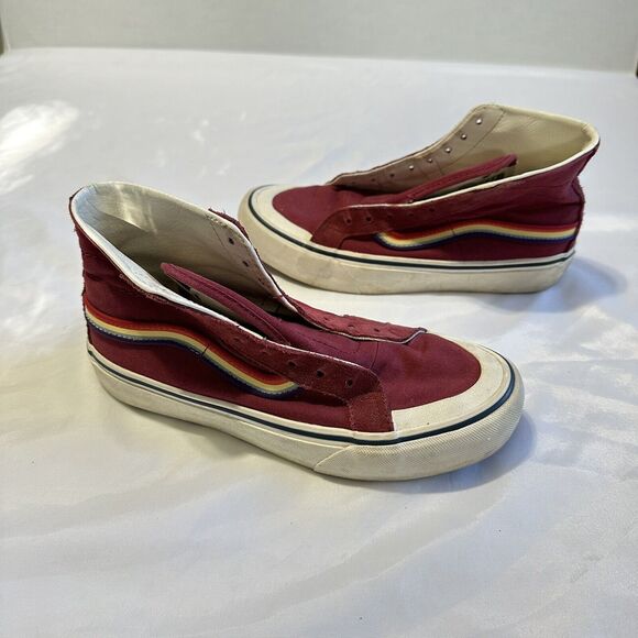 Size 7.5 Women 6 Men- VANS Sk8-Hi 138 Decon High Red Rainbow Burgundy - Picture 5 of 10
